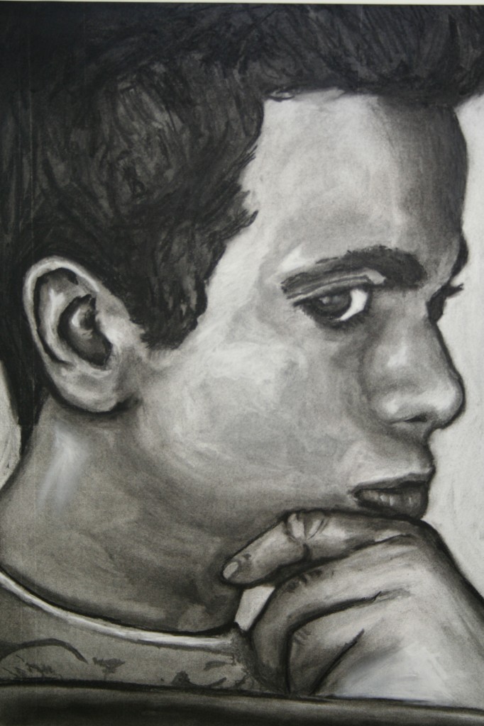 Student Work - charcoal erased highlight portrait